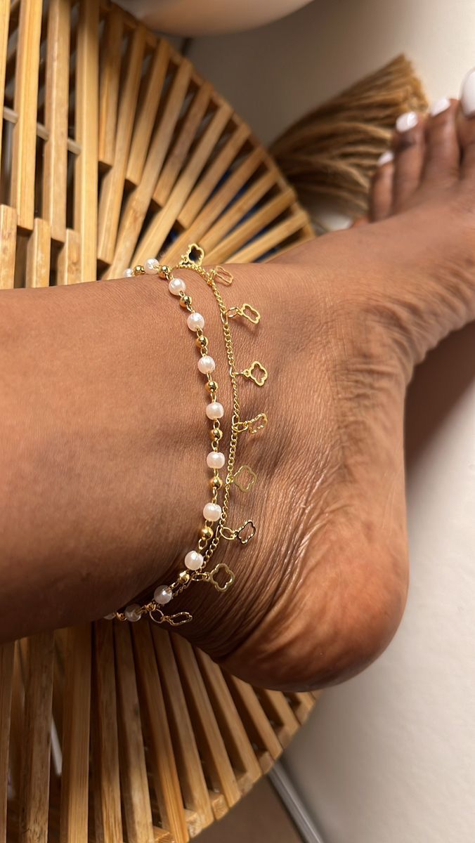 Beads & Gold Anklet